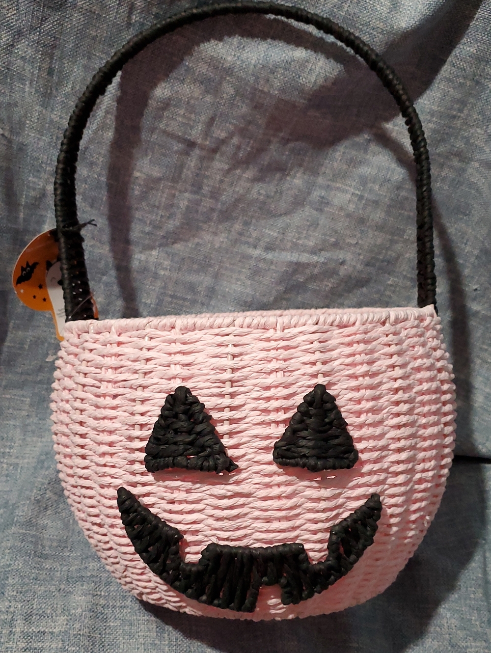 Pink Pumpkin Woven Basket